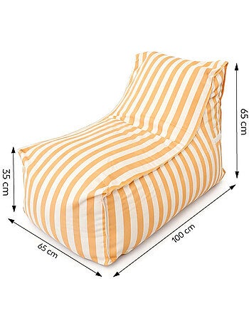 POSITANO Ensemble de poufs exterieur rayés jaune déperlant