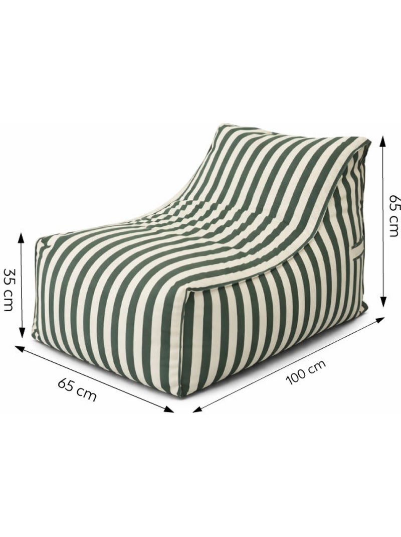 Positano ensemble de poufs exterieur rayés vert déperlant Vert clair - Kiabi
