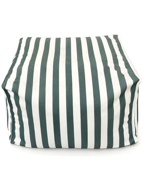 POSITANO Pouf exterieur rayé vert déperlant 55x65x35 cm - Kiabi POSITANO Pouf exterieur rayé vert déperlant 55x65x35 cm - Kiabi