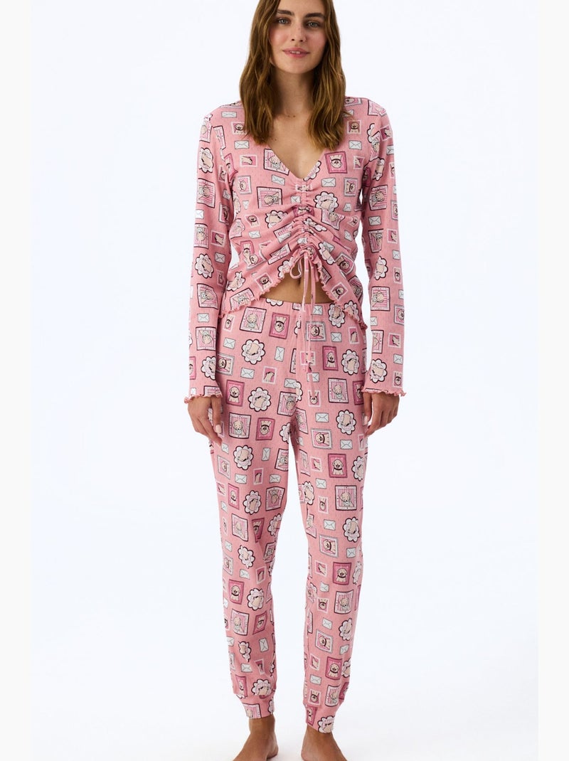 Postcard pointel bas de pyjama penti Rose - Kiabi