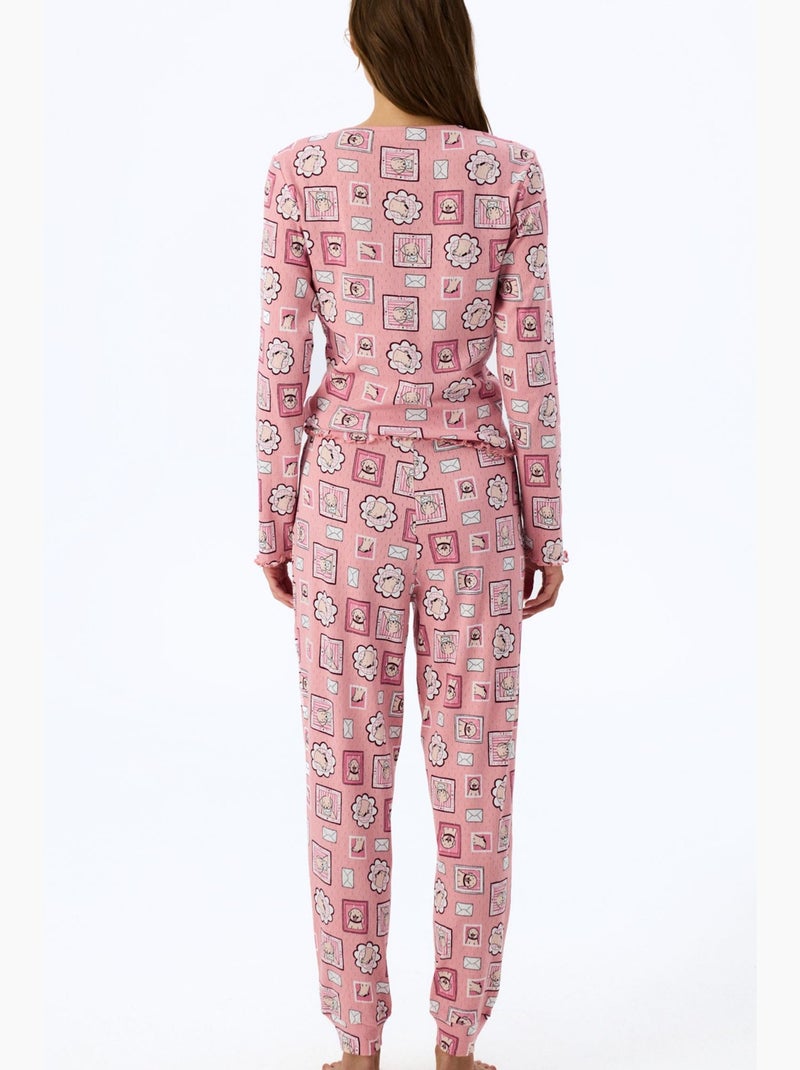 Postcard pointel bas de pyjama penti Rose - Kiabi