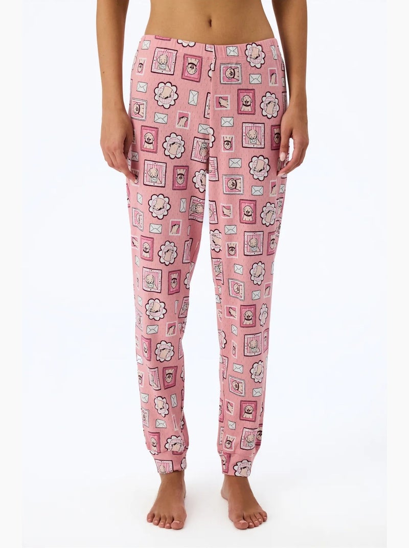 Postcard pointel bas de pyjama penti Rose - Kiabi