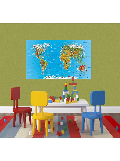 Poster - Carte du monde - 202 x 90 cm - Kiabi