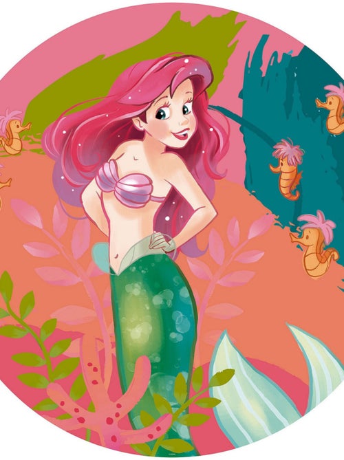 Poster autocollant forme ronde Disney Ariel les mains sur les hanches - 125 cm - Kiabi