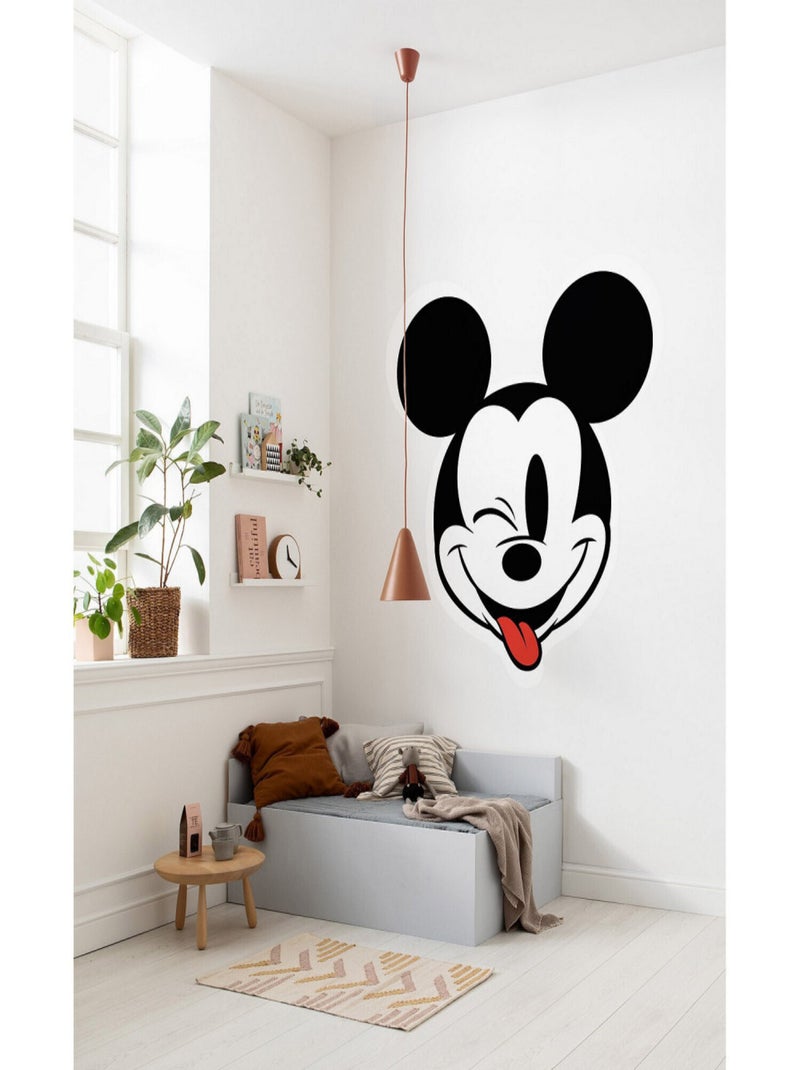 Poster autocollant forme ronde Disney Mickey clin d’oeil et tire la langue - 125 cm Multicolore - Kiabi