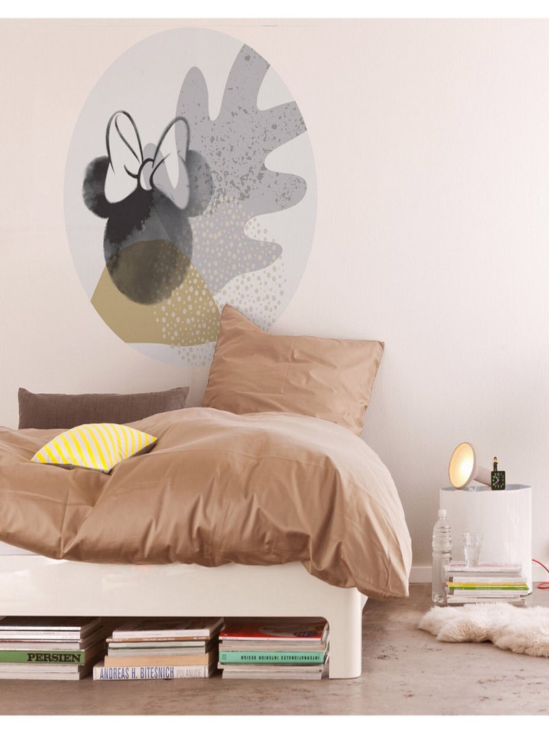 Poster autocollant forme ronde Disney Minnie de dos avec nœud papillon Art Moderne - 125 cm Multicolore - Kiabi