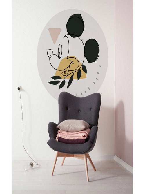 Poster autocollant forme ronde Disney visage de Mickey Art Moderne - 125 cm - Kiabi