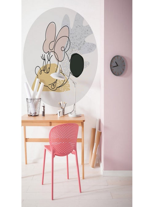 Poster autocollant forme ronde Disney visage de Minnie Art Moderne - 125 cm - Kiabi