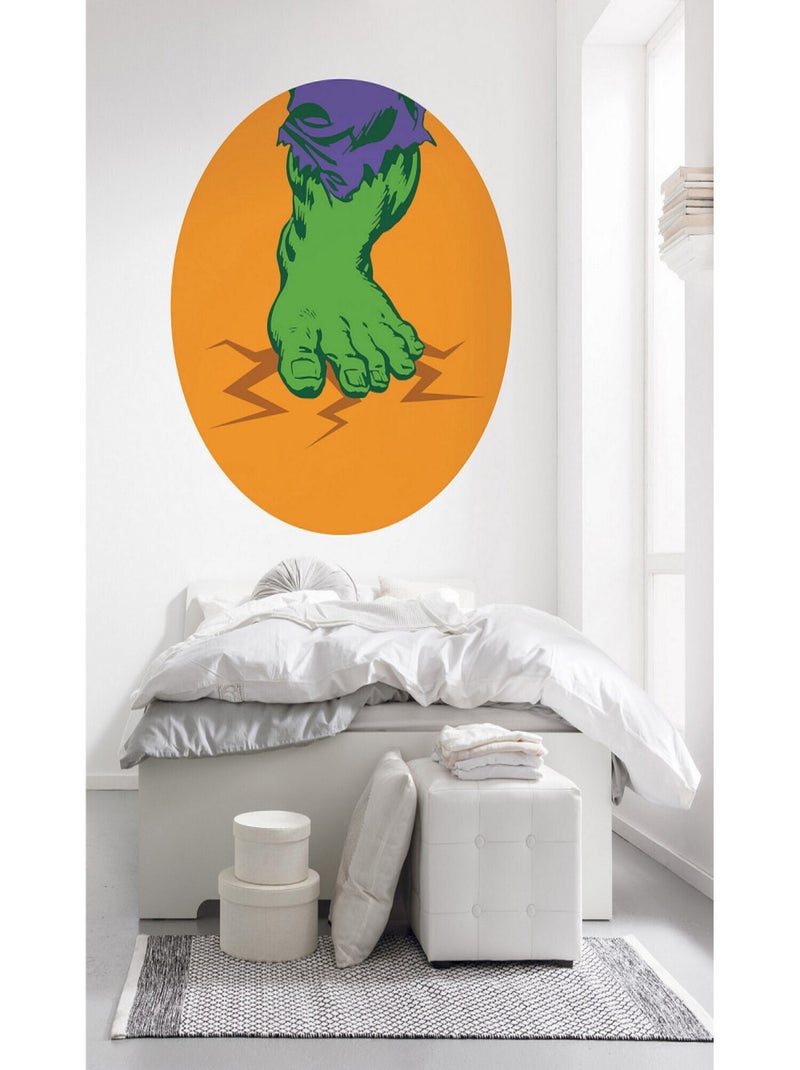 Poster autocollant forme ronde Marvel Avengers pieds vert de Hulk Pop Art - 125 cm Multicolore - Kiabi