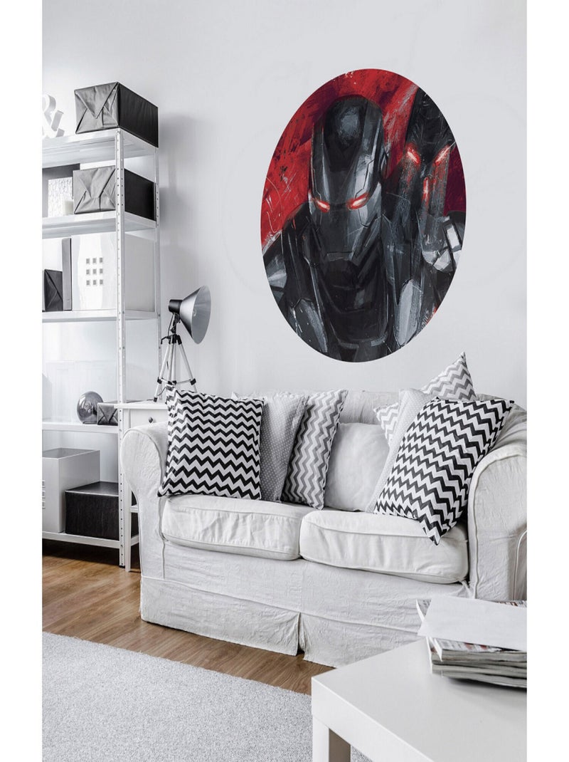 Poster autocollant forme ronde Marvel Avengers War-Machine peinture - 125 cm Multicolore - Kiabi