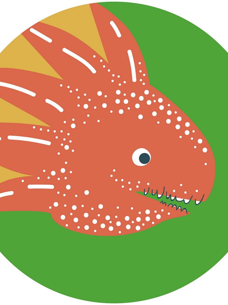 Poster autocollant forme ronde Petit Dinosaure Proto - 125 cm Multicolore - Kiabi