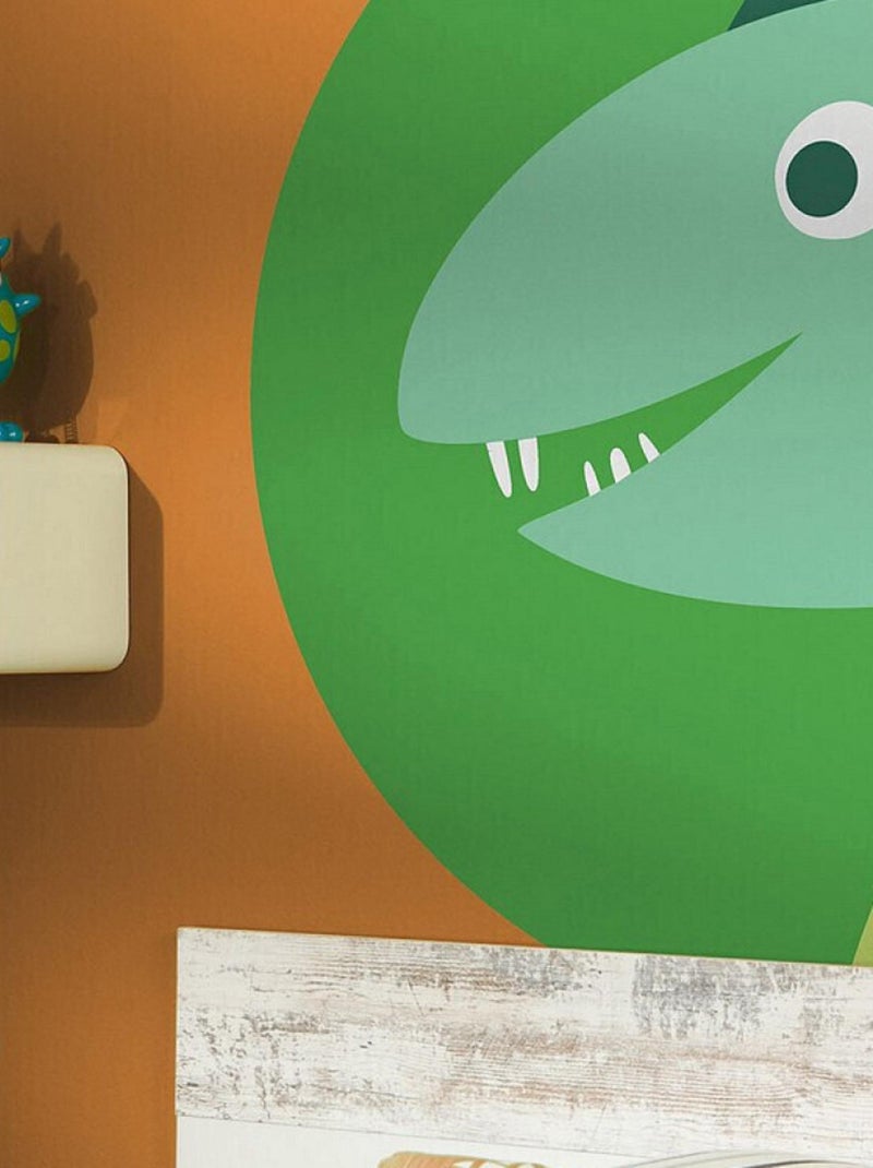 Poster autocollant forme ronde Petit Dinosaure Velocyraptor - 125 cm Multicolore - Kiabi