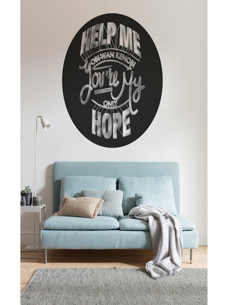 Poster autocollant forme ronde Star Wars Help Me Obi Wan - 125 cm Multicolore - Kiabi