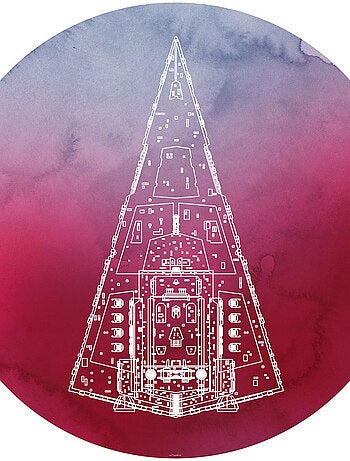 Poster autocollant forme ronde Star Wars Star Destroyer - 125 cm