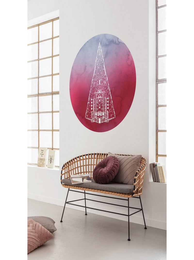 Poster autocollant forme ronde Star Wars Star Destroyer - 125 cm Multicolore - Kiabi