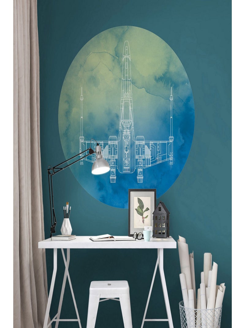 Poster autocollant forme ronde Star Wars X-Wing - 125 cm Multicolore - Kiabi