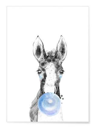 Poster Bulle de Cheval Bleue
