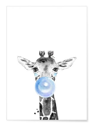 Poster Bulle de Girafe Bleue