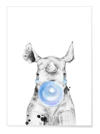 Poster Bulle de Rhinocéros Bleue