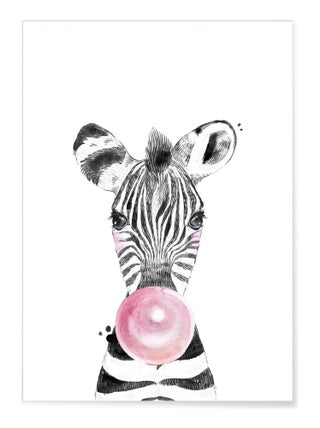 Poster Bulle de Zèbre Rose