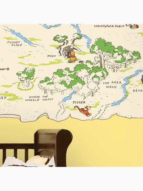 Poster carte murale 100 Aker Wood Winnie l'Ourson Disney - Kiabi