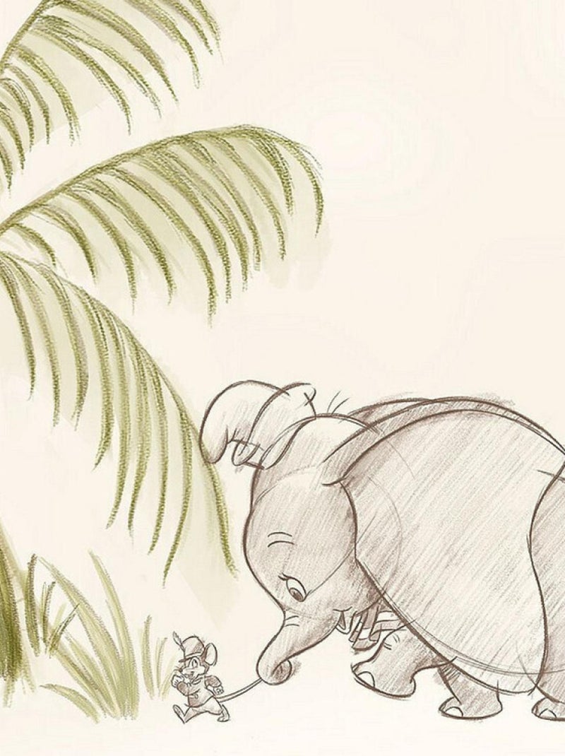Poster d'Art - Dumbo Sous Un Palmier - 30 x 40 cm Multicolore - Kiabi