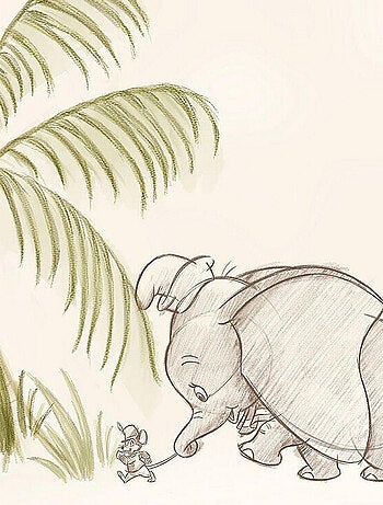 Poster d'Art - Dumbo Sous Un Palmier - 50 x 40 cm