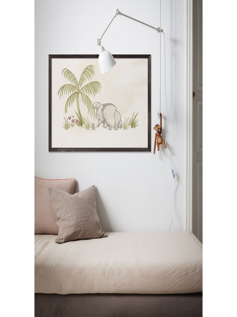 Poster d'Art - Dumbo Sous Un Palmier - 50 x 70 cm Multicolore - Kiabi
