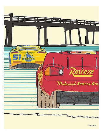 Poster d'Art Disney Cars -Plus Fort Ensemble - 40 x 50 cm