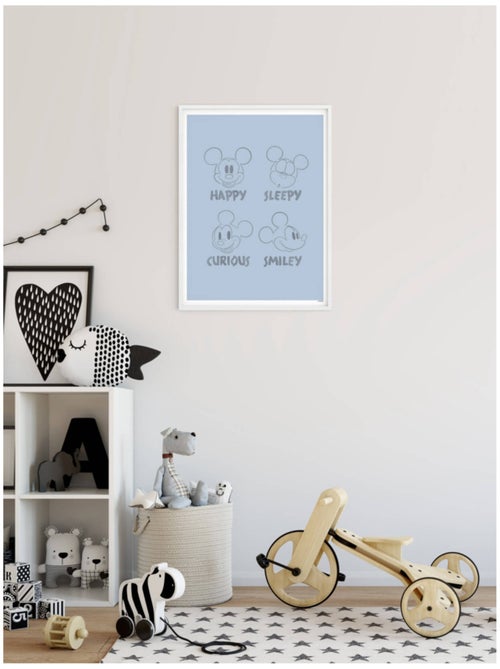 Poster d'art Mickey Blue Emotions 50x40 cm - Kiabi