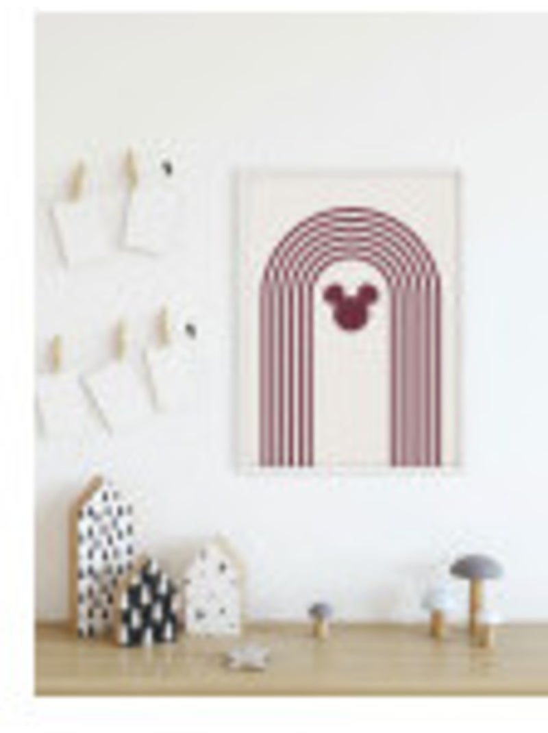 Poster d'art Minimal Mickey 50 x 70 cm Beige - Kiabi