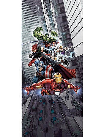 Poster de porte Intissé - Disney Marvel - les Avengers qui volent - 90 cm x 202 cm