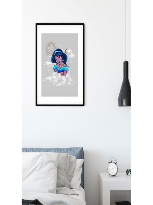 Poster Disney Aladdin - Jasmine portrait dans les nuages 30 cm x 40 cm - Kiabi