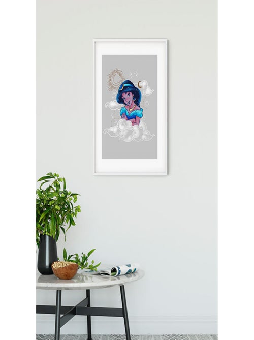 Poster Disney Aladdin - Jasmine portrait dans les nuages 40 cm x 50 cm - Kiabi