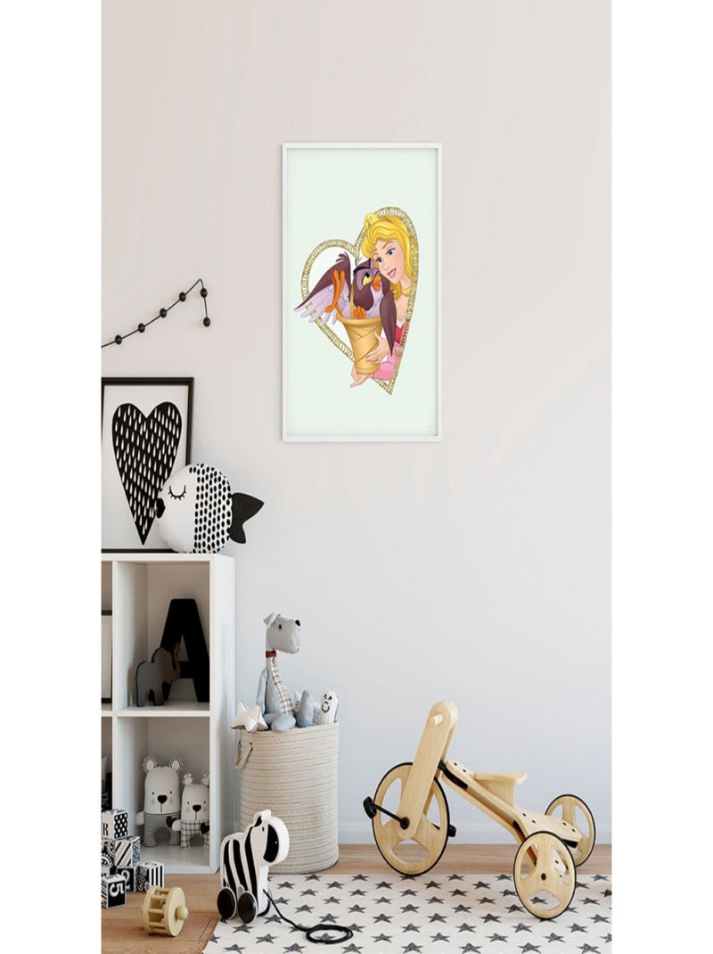 Poster Disney La belle au bois dormant - Portrait d'Aurore 30 cm x 40 cm Multicolore - Kiabi