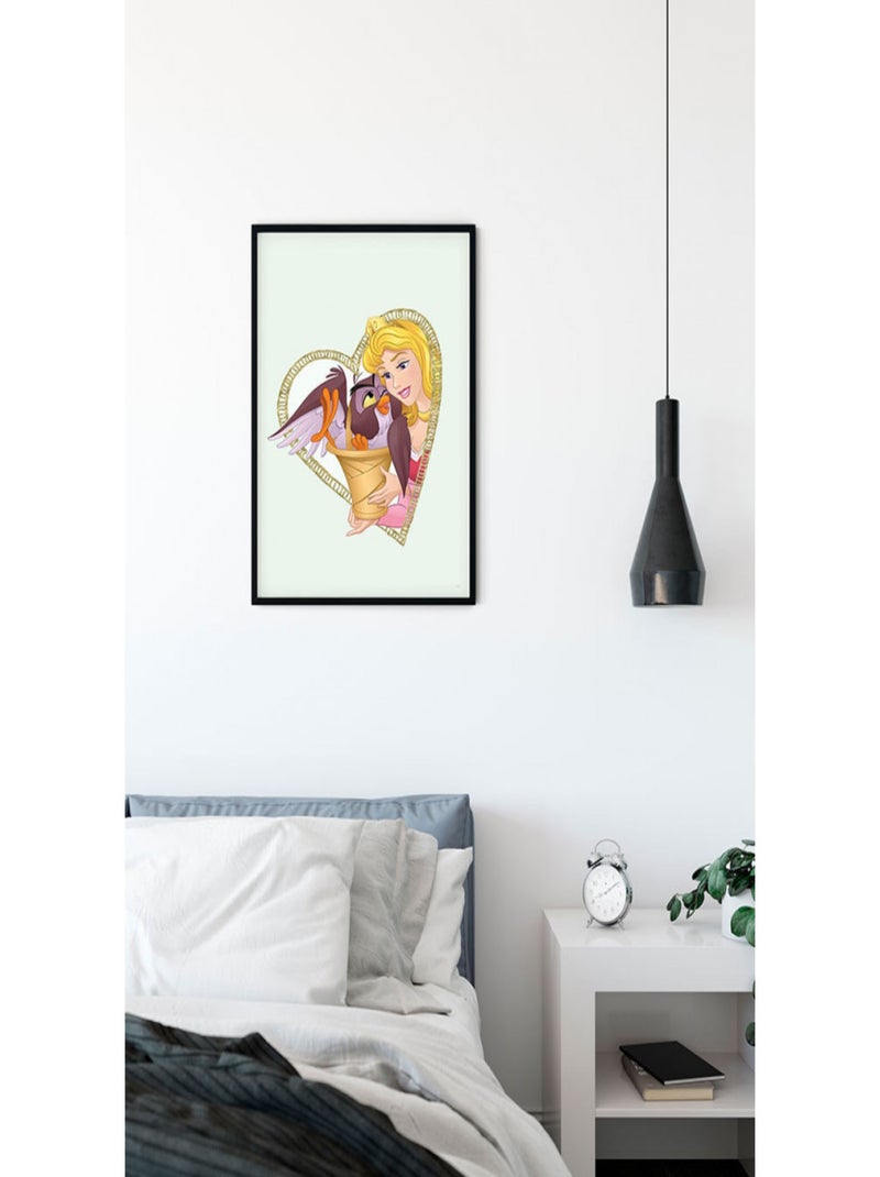 Poster Disney La belle au bois dormant - Portrait d'Aurore 40 cm x 50 cm Multicolore - Kiabi