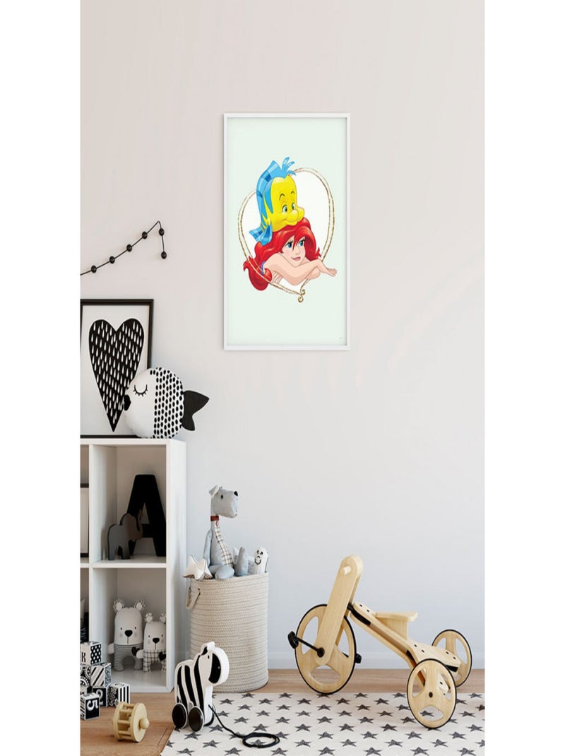 Poster Disney La petite sirène - Ariel et polochon portrait 30 cm x 40 cm Multicolore - Kiabi