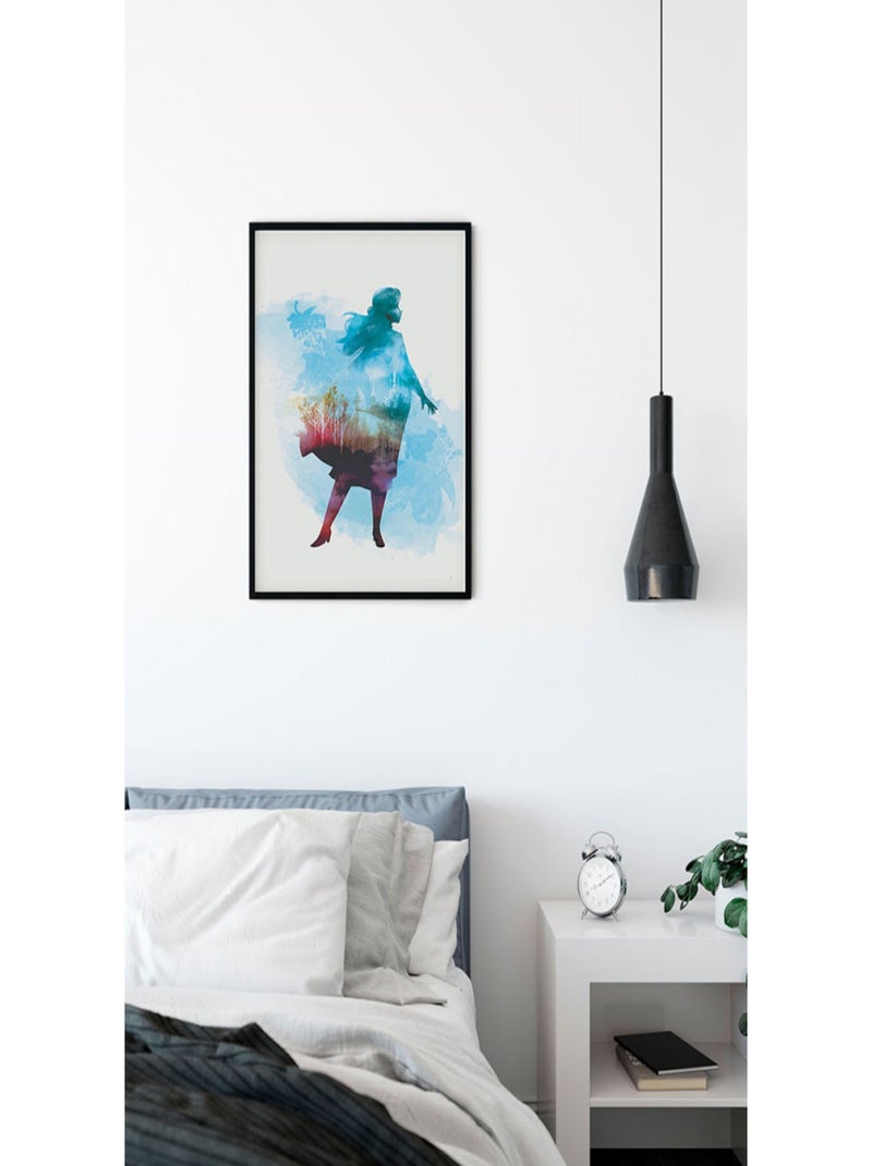 Poster Disney La Reine des Neiges 2 - Anna portrait à l'aquarelle 40 cm x 50 cm Multicolore - Kiabi
