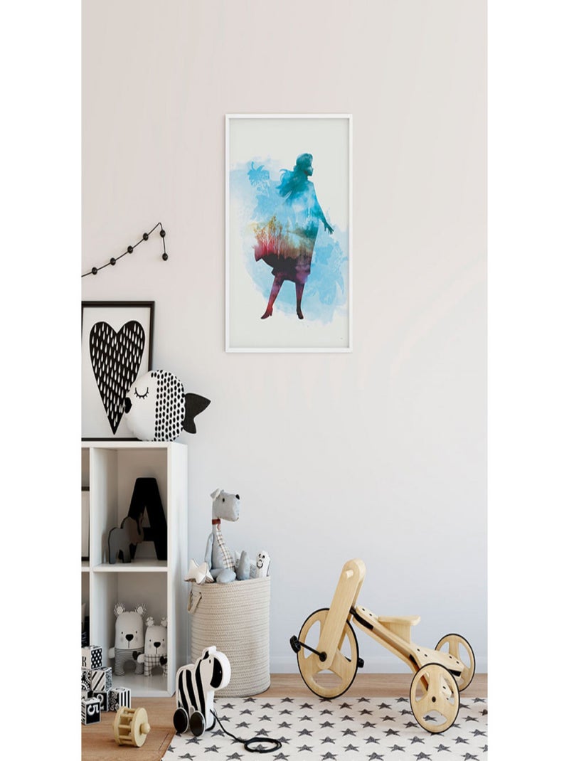 Poster Disney La Reine des Neiges 2 - Anna portrait à l'aquarelle 40 cm x 50 cm Multicolore - Kiabi