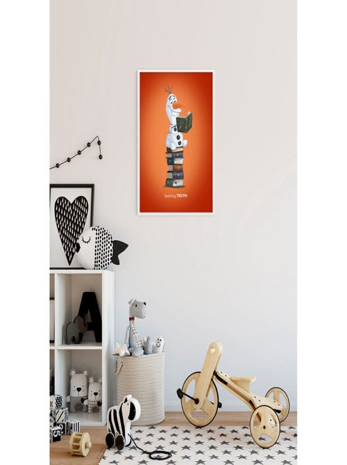 Poster Disney La Reine des Neiges 2 - Olaf cherche la vérité dans les livres 30 cm x 40 cm - Kiabi