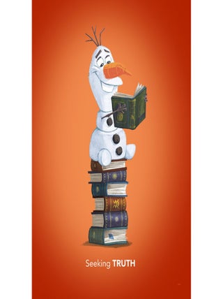 Poster Disney La Reine des Neiges 2 - Olaf cherche la vérité dans les livres 50 cm x 70 cm
