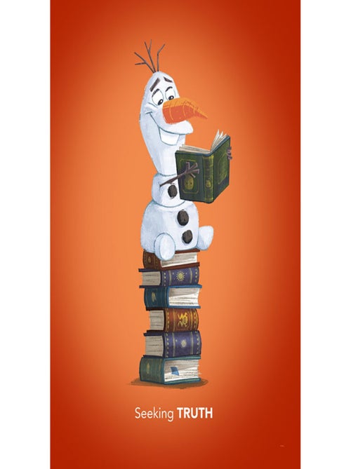 Poster Disney La Reine des Neiges 2 - Olaf cherche la vérité dans les livres 50 cm x 70 cm - Kiabi