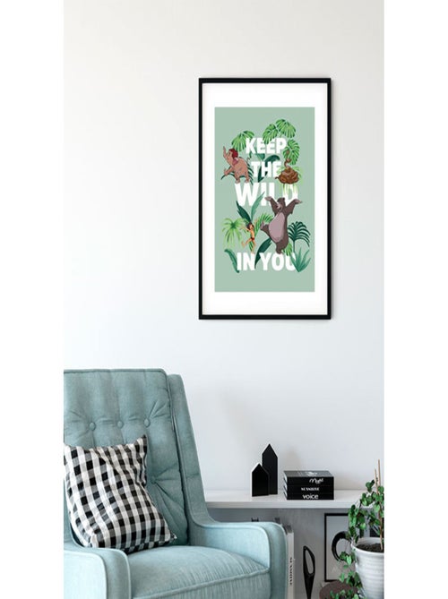 Poster Disney Le livre de la Jungle - Garde ton côté sauvage 30 cm x 40 cm - Kiabi