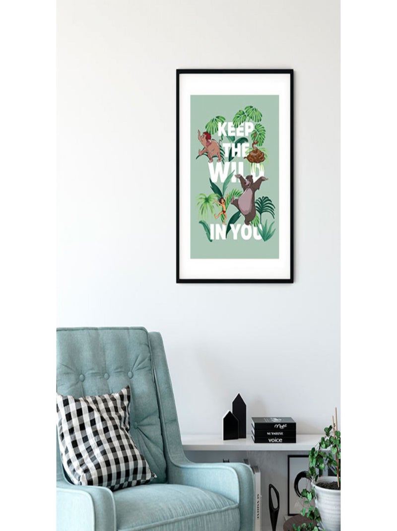 Poster Disney Le livre de la Jungle - Garde ton côté sauvage 30 cm x 40 cm Multicolore - Kiabi