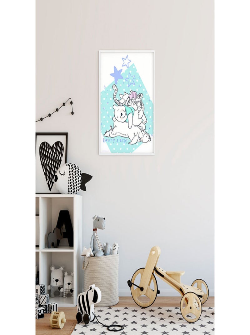 Poster Disney Winnie l'ourson - Winnie fait la sieste avec ses amis 30 cm x 40 cm Multicolore - Kiabi