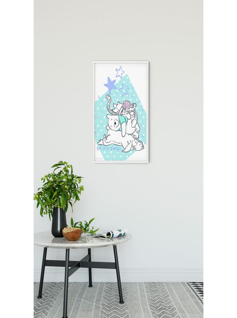 Poster Disney Winnie l'ourson - Winnie fait la sieste avec ses amis 30 cm x 40 cm Multicolore - Kiabi