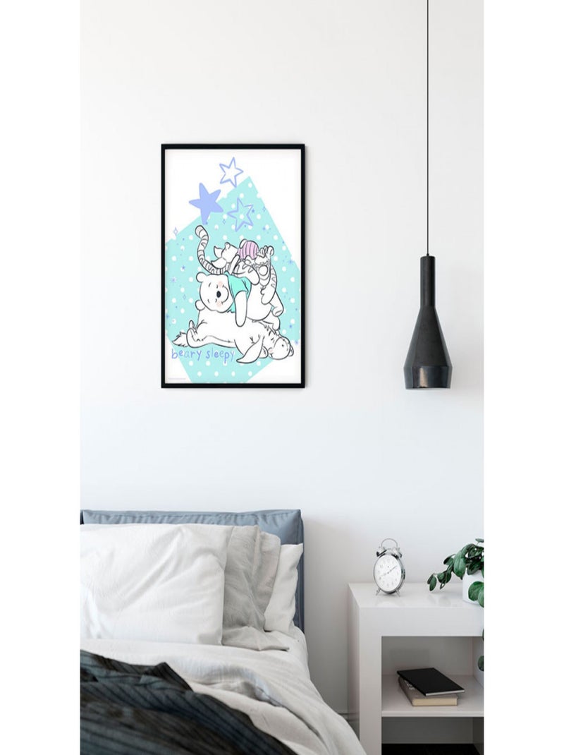 Poster Disney Winnie l'ourson - Winnie fait la sieste avec ses amis 40 cm x 50 cm Multicolore - Kiabi
