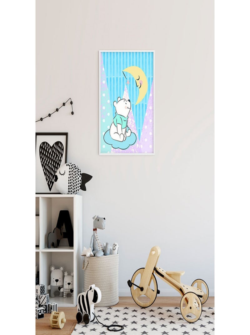Poster Disney Winnie l'ourson - Winnie regarde la lune 30 cm x 40 cm Multicolore - Kiabi