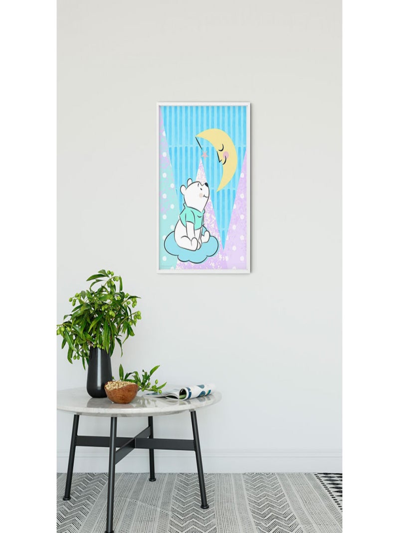 Poster Disney Winnie l'ourson - Winnie regarde la lune 40 cm x 50 cm Multicolore - Kiabi