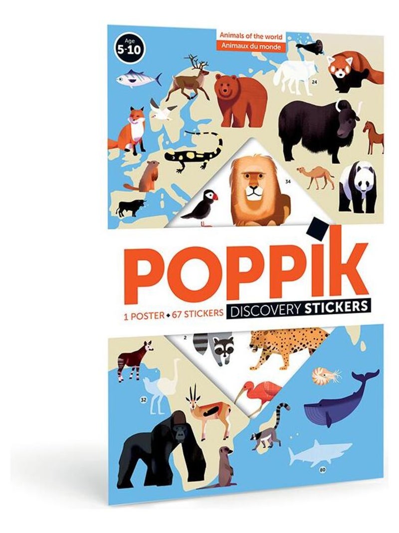 Poster Educatif Avec Ses Stickers - Les Animaux Du Monde N/A - Kiabi